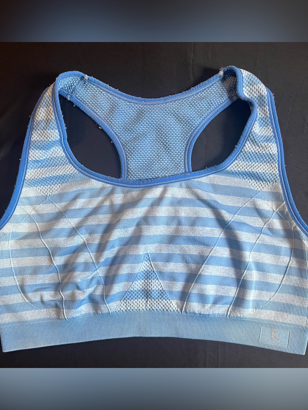 Seamless Striped Racerback Sports Bra - Light Blue